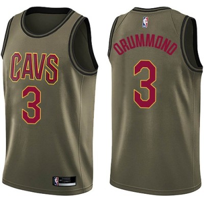 Nike Cleveland Cavaliers #3 Andre Drummond Green Salute to Service Youth NBA Swingman Jersey